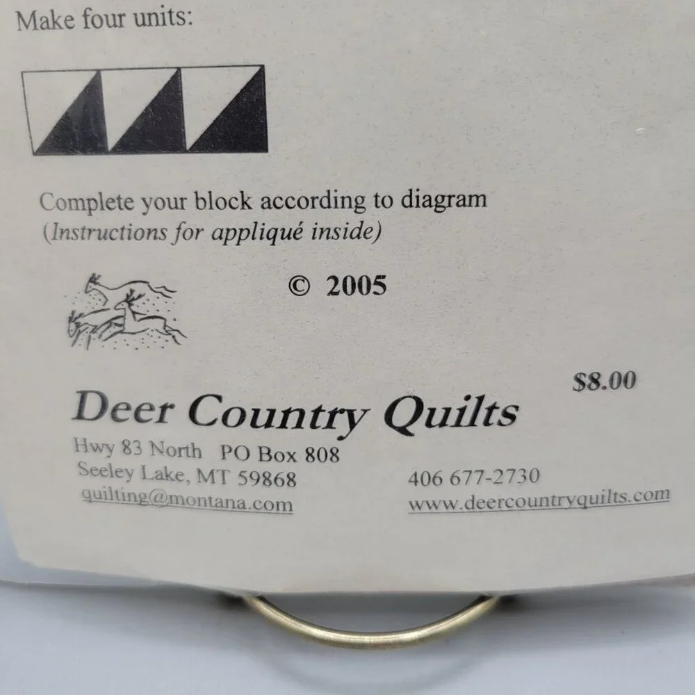 Bearly There Souvenir Block Kit Deer Country Quilts Applique Partly Finished